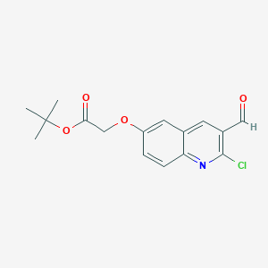 molecular formula C16H16ClNO4 B8329723 Tert-butyl 2-(2-chloro-3-formylquinolin-6-yloxy)acetate 