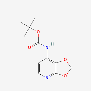 molecular formula C11H14N2O4 B8329886 tert-butyl N-([1,3]dioxolo[4,5-b]pyridin-7-yl)carbamate 