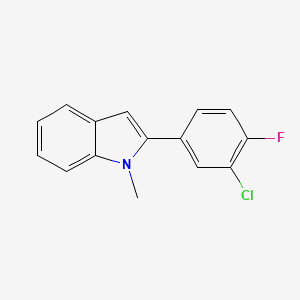 molecular formula C15H11ClFN B8330030 2-(3-Chloro-4-fluorophenyl)-1-methylindole 