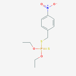 molecular formula C11H16NO4PS2 B083301 Phosphorodithioic acid, O,O-diethyl S-p-nitrobenzyl ester CAS No. 13286-49-2
