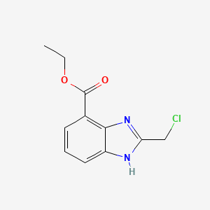 molecular formula C11H11ClN2O2 B8330123 ETHYL 2-(CHLOROMETHYL)-1H-BENZIMIDAZOLE-7-CARBOXYLATE 