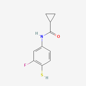 molecular formula C10H10FNOS B8330219 N-(3-fluoro-4-mercaptophenyl)cyclopropane-carboxamide 