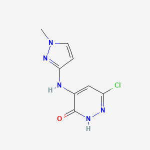 molecular formula C8H8ClN5O B8330223 6-chloro-4-(1-methyl-1H-pyrazol-3-ylamino)pyridazin-3(2H)-one 