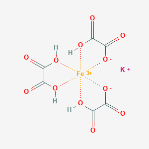 molecular formula K3[Fe(C2O4)3]<br>C6H4FeKO12+2 B083303 Tripotassium trioxalatoferrate CAS No. 14883-34-2