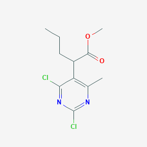 molecular formula C11H14Cl2N2O2 B8330370 Methyl 2-(2,4-dichloro-6-methylpyrimidin-5-yl)pentanoate 