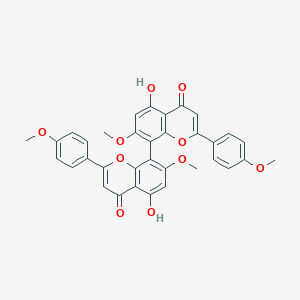 molecular formula C34H26O10 B083306 5-Hydroxy-8-[5-hydroxy-7-methoxy-2-(4-methoxyphenyl)-4-oxochromen-8-yl]-7-methoxy-2-(4-methoxyphenyl)chromen-4-one CAS No. 13738-92-6
