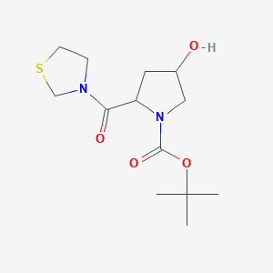 molecular formula C13H22N2O4S B8331030 tert-Butyl (2S,4S)-4-hydroxy-2-(thiazolidine-3-carbonyl)pyrrolidine-1-carboxylate 