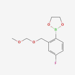 molecular formula C11H14BFO4 B8331103 2-(4-Fluoro-2-((methoxymethoxy)methyl)phenyl)-1,3,2-dioxaborolane 