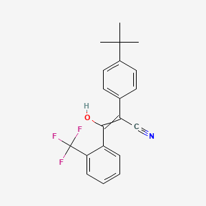 molecular formula C20H18F3NO B8331279 alpha-(4-Tert-butylphenyl)-beta-hydroxy-beta-(2-trifluoromethylphenyl)acrylonitrile 