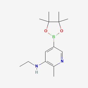 molecular formula C14H23BN2O2 B8331556 ethyl-(2-methyl-5-(4,4,5,5-tetramethyl-[1,3,2]dioxaborolan-2-yl)pyridin-3-yl)amine 