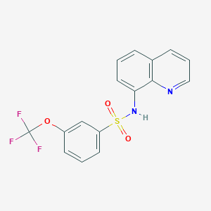 molecular formula C16H11F3N2O3S B8331643 N-Quinolin-8-yl-3-trifluoromethoxy-benzenesulfonamide 
