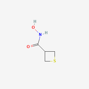 molecular formula C4H7NO2S B8331800 Thietane-3-carboxylic acid hydroxyamide 