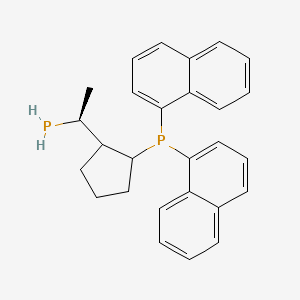 molecular formula C27H28P2 B8332020 dinaphthalen-1-yl-[2-[(1S)-1-phosphanylethyl]cyclopentyl]phosphane 