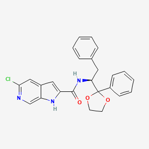 1h-Pyrrolo[2,3-c]pyridine-2-carboxamide,5-chloro-n-[(1s)-2-phenyl-1-(2-phenyl-1,3-dioxolan-2-yl)ethyl]-