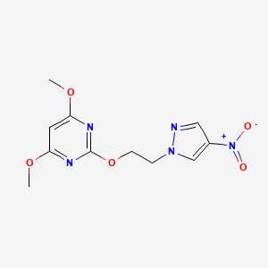 4,6-dimethoxy-2-(2-(4-nitro-1H-pyrazol-1-yl)ethoxy)pyrimidine