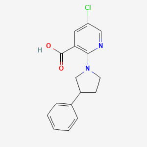 5-Chloro-2-(3-phenylpyrrolidin-1-yl)nicotinic acid
