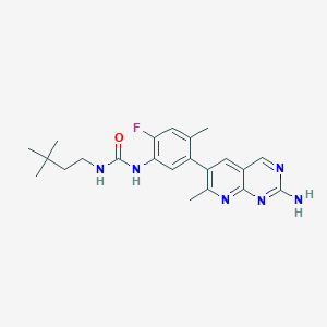1-(5-(2-Amino-7-methylpyrido[2,3-d]pyrimidin-6-yl)-2-fluoro-4-methylphenyl)-3-(3,3-dimethylbutyl)urea