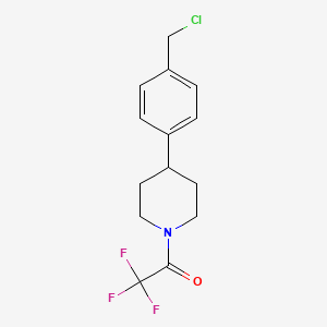 molecular formula C14H15ClF3NO B8332566 1-(4-(4-Chloromethyl-phenyl)-piperidin-1-yl)-2,2,2-trifluoro-ethanone 