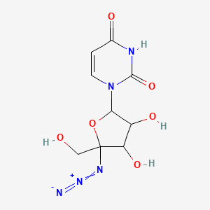 molecular formula C9H11N5O6 B8332610 1-(5-Azido-3,4-dihydroxy-5-hydroxymethyl-tetrahydro-furan-2-yl)-1H-pyrimidine-2,4-dione 