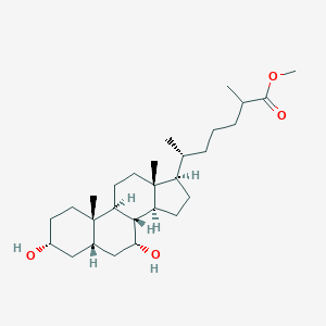 molecular formula C28H48O4 B083327 5beta-Cholestan-26-oic acid, 3alpha,7alpha-dihydroxy-, methyl ester CAS No. 13316-62-6