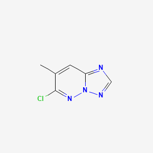 molecular formula C6H5ClN4 B8332801 6-Chloro-7-methyl[1,2,4]triazolo[1,5-b]pyridazine 