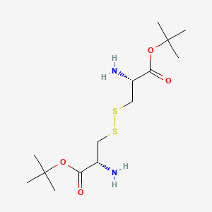 molecular formula C14H28N2O4S2 B8332911 Cystine, Di-tert-butyl Ester, Dihydrochloride; L-Cystine, Bis(1,1-dimethylethyl) Ester, Dihydrochloride; L-Cystine Di-tert-butyl Ester Dihydrochloride 