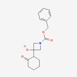 molecular formula C17H21NO4 B8332986 Benzyl 3-hydroxy-3-(2-oxocyclohexyl)azetidine-1-carboxylate 