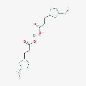 molecular formula 2(C11H7O2).Zn B083332 Naphthenic acids, zinc salts CAS No. 12001-85-3