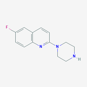 molecular formula C13H14FN3 B8333436 6-Fluoro-2-piperazin-1-yl-quinoline 