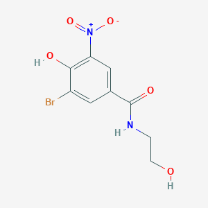 molecular formula C9H9BrN2O5 B8333532 3-bromo-4-hydroxy-N-(2-hydroxyethyl)-5-nitrobenzamide 