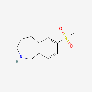 molecular formula C11H15NO2S B8333597 7-(methylsulfonyl)-2,3,4,5-tetrahydro-1H-2-benzazepine 