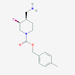 molecular formula C15H21FN2O2 B8333610 (+)-cis-4-Methylbenzyl 4-(aminomethyl)-3-fluoropiperidine-1-carboxylate 