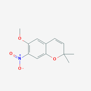 molecular formula C12H13NO4 B8333620 6-methoxy-2,2-dimethyl-7-nitro-2H-1-benzopyran 