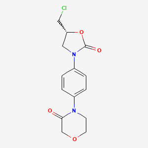 molecular formula C14H15ClN2O4 B8333634 (R)-4-(4-(5-(chloroMethyl)-2-oxooxazolidin-3-yl)phenyl)Morpholin-3-one 