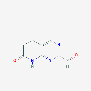 molecular formula C9H9N3O2 B8333664 4-Methyl-7-oxo-5,6,7,8-tetrahydropyrido[2,3-d]pyrimidine-2-carbaldehyde 