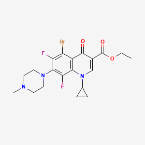 molecular formula C20H22BrF2N3O3 B8333707 Ethyl 5-bromo-1-cyclopropyl-6,8-difluoro-7-(4-methylpiperazin-1-yl)-4-oxo-1,4-dihydroquinoline-3-carboxylate 