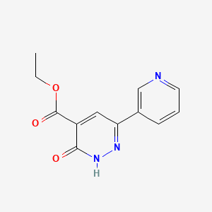 molecular formula C12H11N3O3 B8333715 Ethyl 3-oxo-6-(pyridin-3-yl)-2,3-dihydropyridazine-4-carboxylate 