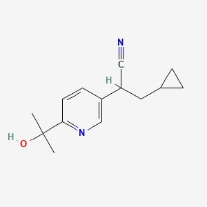 3-Cyclopropyl-2-(6-(2-hydroxypropan-2-yl)pyridin-3-yl)propanenitrile