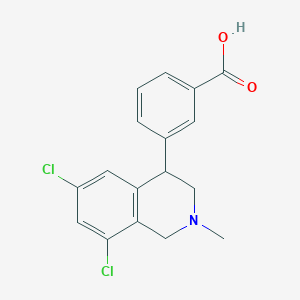 molecular formula C17H15Cl2NO2 B8334134 3-(6,8-Dichloro-2-methyl-1,2,3,4-tetrahydroisoquinolin-4-yl)benzoic acid CAS No. 543737-13-9