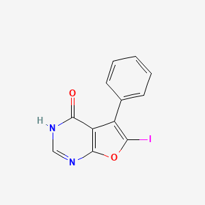 molecular formula C12H7IN2O2 B8334144 6-iodo-5-phenyl-3H-furo[2,3-d]pyrimidin-4-one 