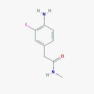 molecular formula C9H11IN2O B8334167 4-Amino-3-iodo-N-methyl-benzeneacetamide 