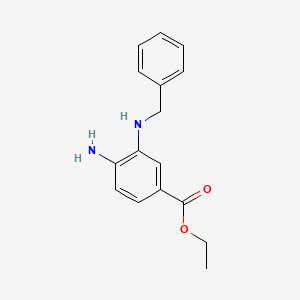molecular formula C16H18N2O2 B8334321 Ethyl 4-amino-3-(benzylamino)benzoate 