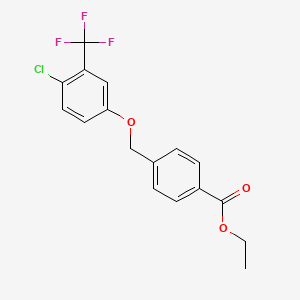 molecular formula C17H14ClF3O3 B8334453 Ethyl 4-[[4-chloro-3-(trifluoromethyl)phenoxy]methyl]benzoate 