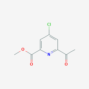molecular formula C9H8ClNO3 B8334546 METHYL 6-ACETYL-4-CHLOROPYRIDINE-2-CARBOXYLATE 