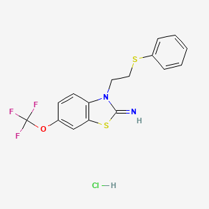 3-(2-(Phenylthio)ethyl)-6-(trifluoromethoxy)-2(3H)-benzothiazolimine monohydrochloride
