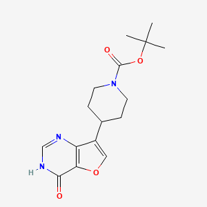 molecular formula C16H21N3O4 B8334701 Tert-butyl 4-(4-hydroxyfuro[3,2-d]pyrimidin-7-yl)piperidine-1-carboxylate 