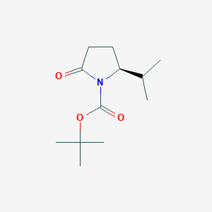 molecular formula C12H21NO3 B8335193 tert-Butyl (S)-2-isopropyl-5-oxopyrrolidine-1-carboxylate 
