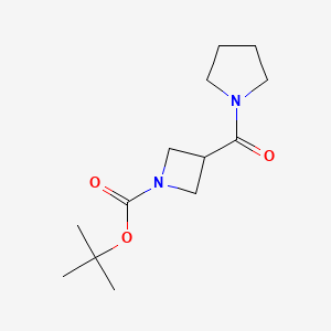 molecular formula C13H22N2O3 B8335288 Tert-butyl 3-(pyrrolidine-1-carbonyl)azetidine-1-carboxylate CAS No. 1257294-00-0