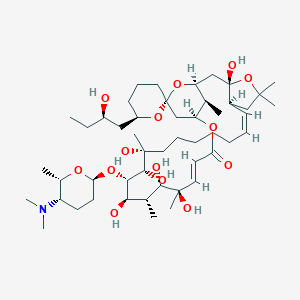 (1S,3S,6'R,7S,8Z,15R,16R,17S,18R,19R,20S,21R,22E,26S,28R,30R)-17-[(2S,5S,6S)-5-(dimethylamino)-6-methyloxan-2-yl]oxy-3,15,16,18,20,21-hexahydroxy-6'-[(2R)-2-hydroxybutyl]-5,5,15,19,21,30-hexamethylspiro[4,25,29-trioxatricyclo[24.3.1.03,7]triaconta-8,22-diene-28,2'-oxane]-24-one