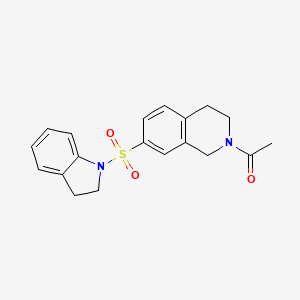 molecular formula C19H20N2O3S B8335406 1-[7-(2,3-Dihydro-indole-1-sulfonyl)-3,4-dihydro-1H-isoquinolin-2-yl]-ethanone 